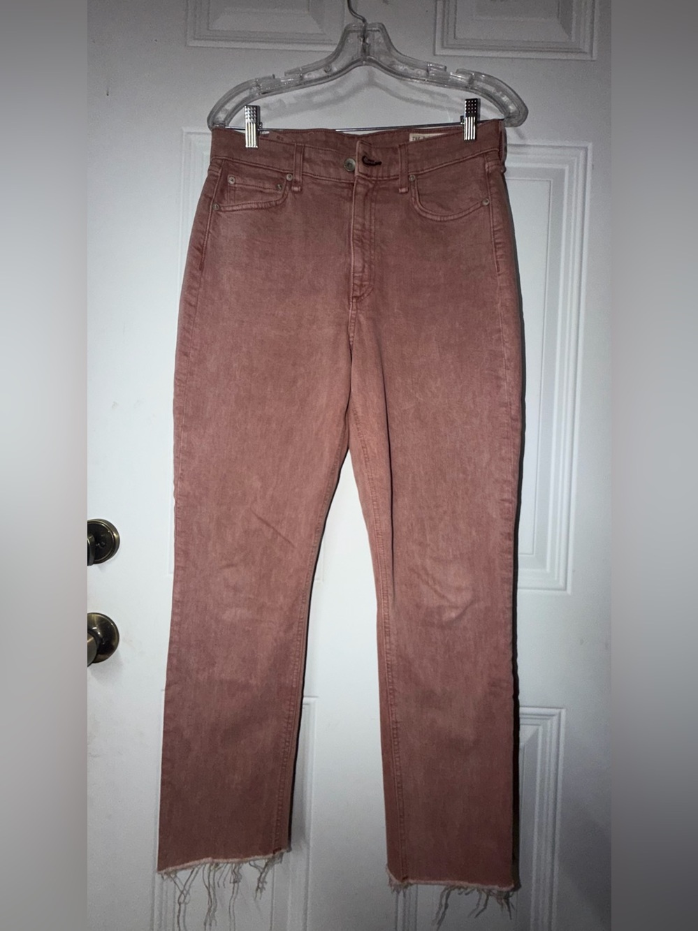 rag & bone High-Rise Straight Jeans in Dusty Rose
